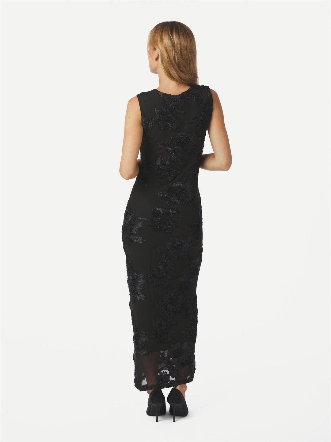TIRANNA BIG FLOWER MESH DRESS  Black