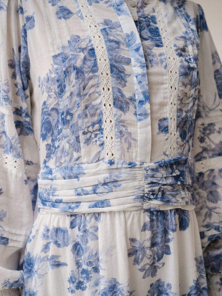 ROBERTA FLOWER FLOW DRESS  Light Blue