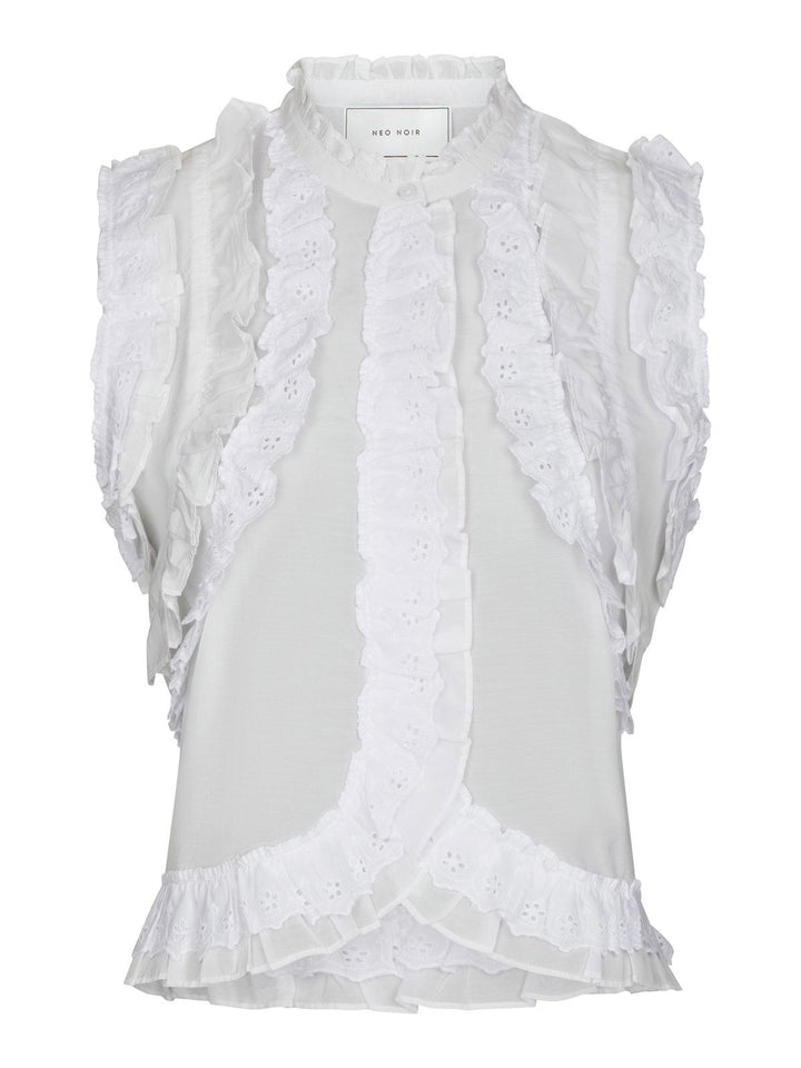 Celia Ruffle Top  White