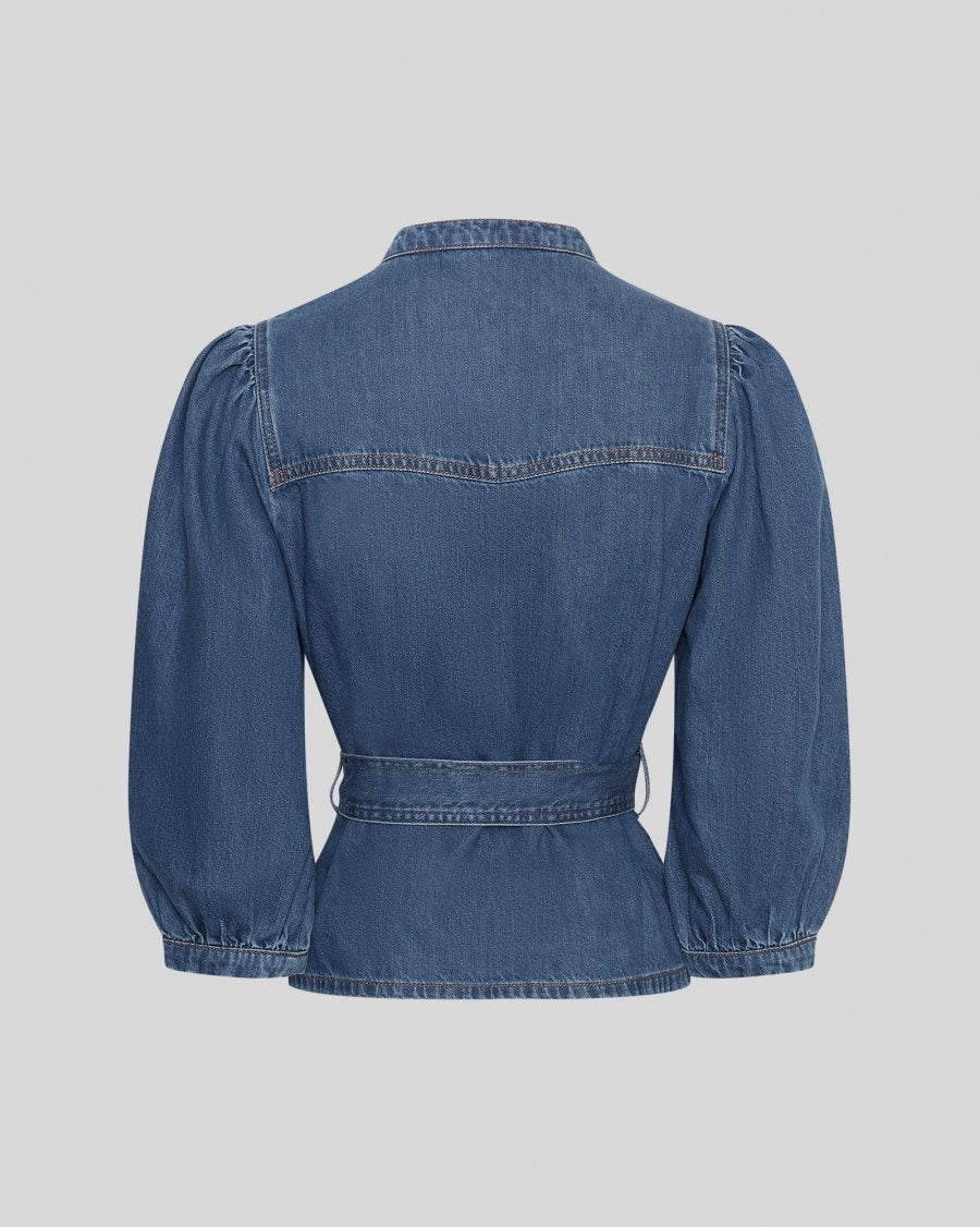 MSCH Rylan Elena 3/4 Shirt  Mid Blue Wash