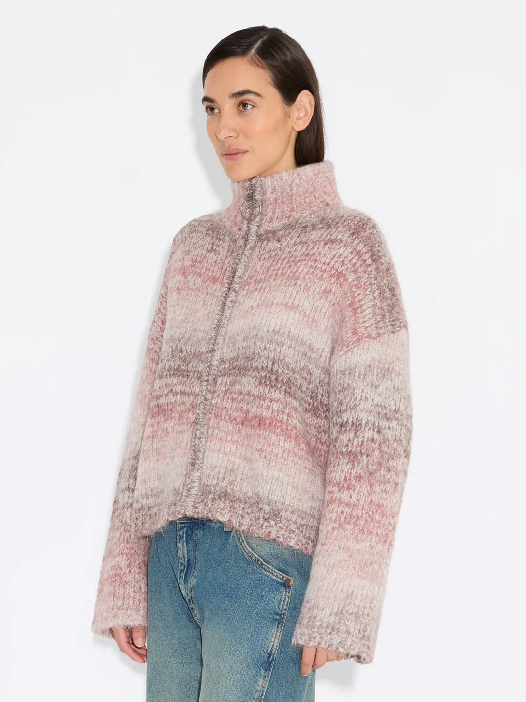 Tine Gradient Cardigan  Burgundy Mix