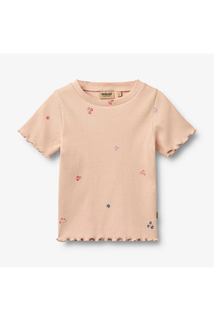 Rib T-shirt S/S Alicia  Rose Flowers