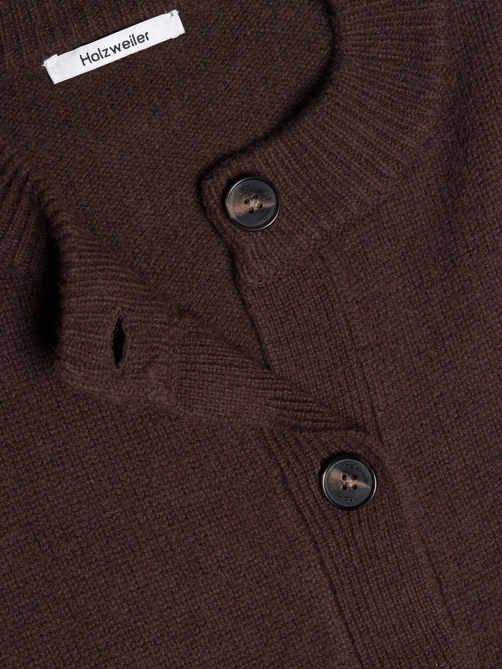 W. Wool Wide Cardigan  Dk. Brown