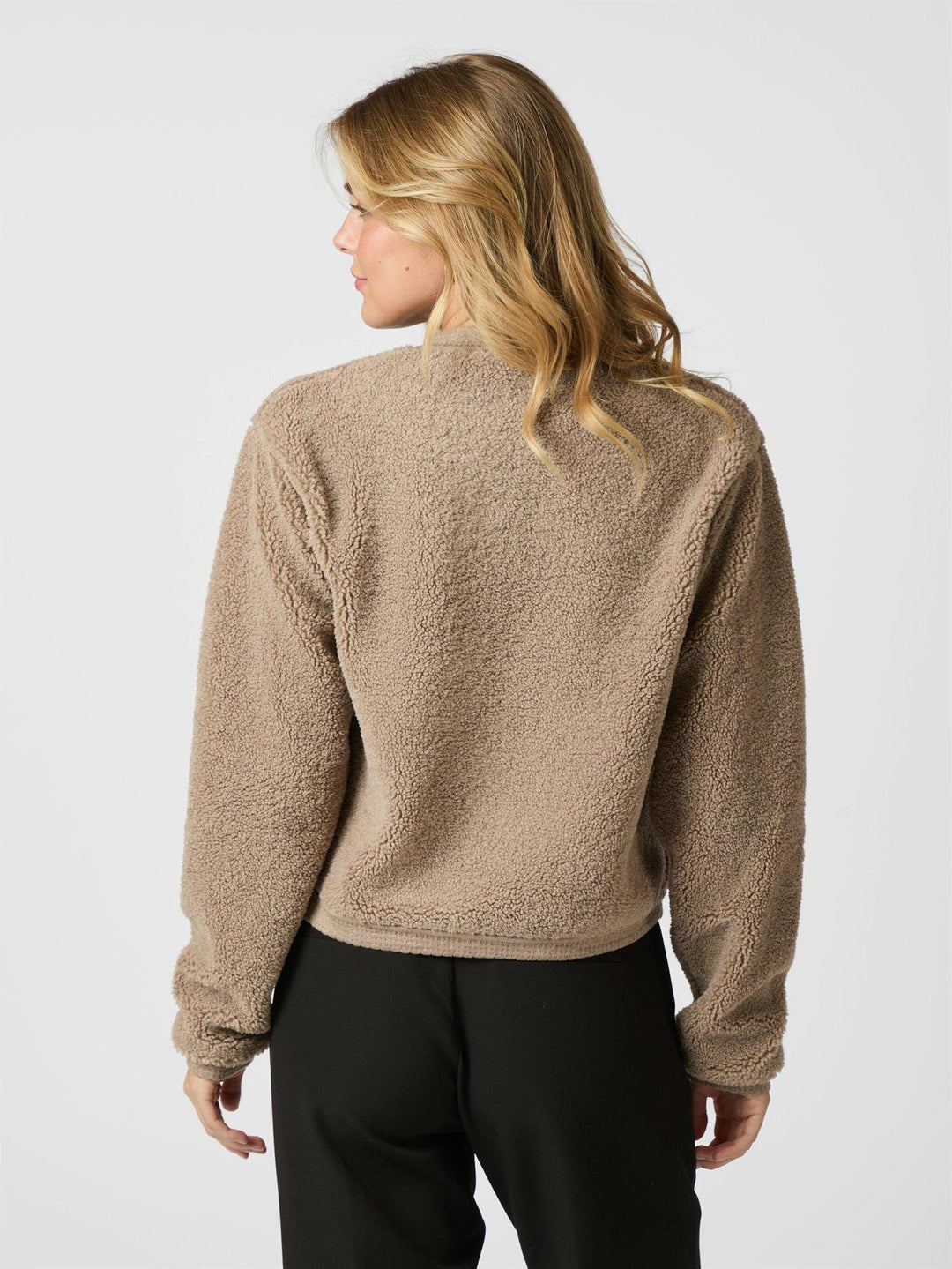 Limo Fluffy Knit Cardigan  Dark Sand