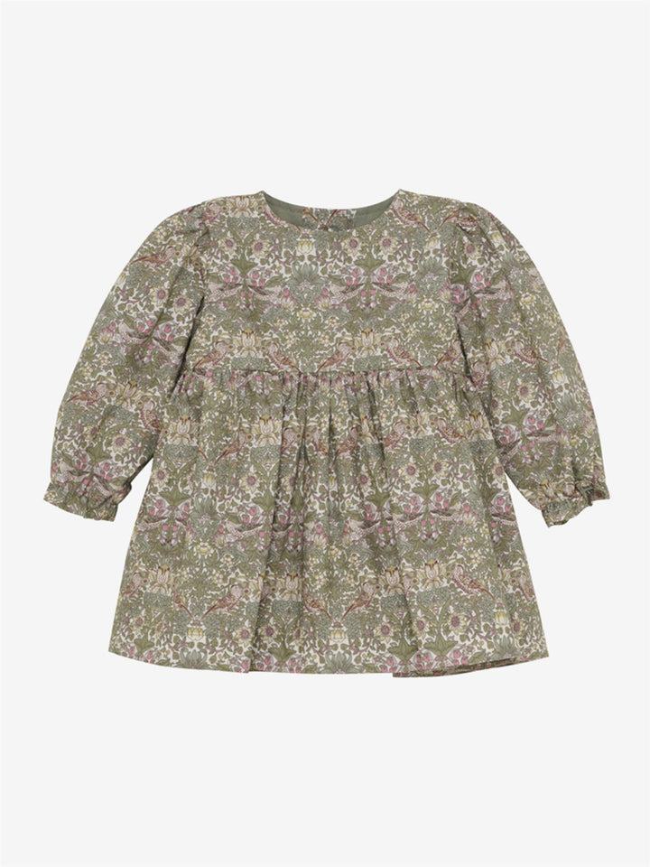 DRESS IN LIBERTY FABRIC  Deep Lichen Green