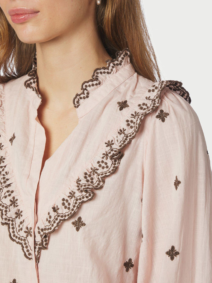 Degas Blouse  Dusty Rose/Brown