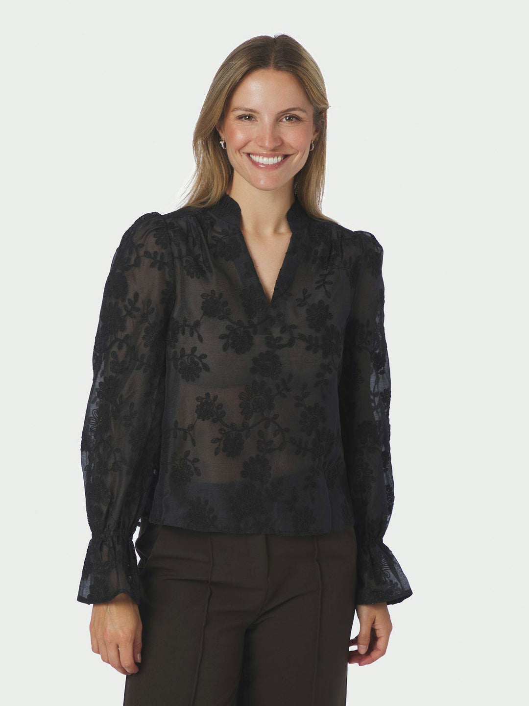 Amara Emb. Blouse Black