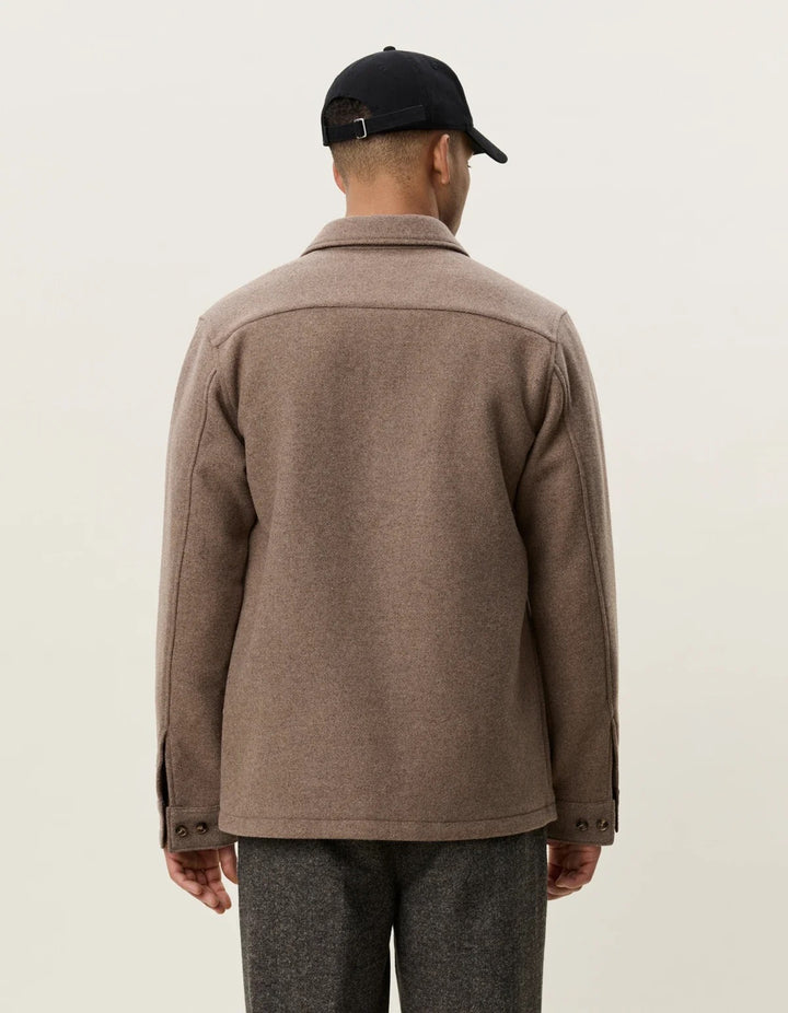 Wool Overshirt  Dark Sand Melange
