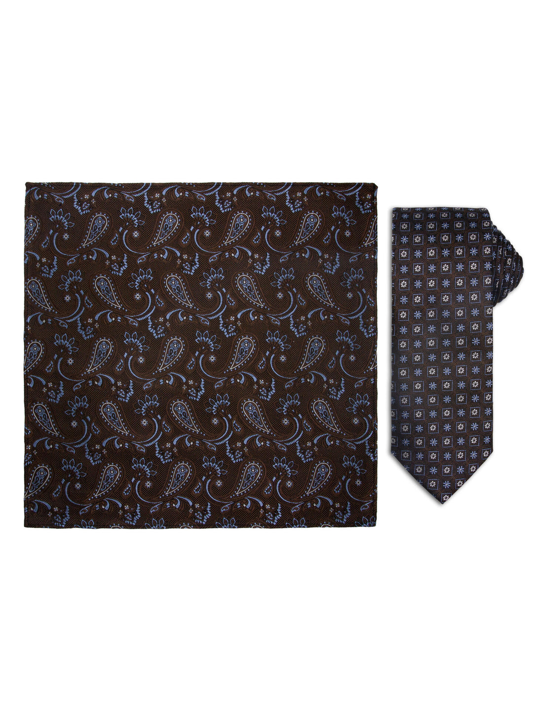 Silkeslips m/hanky mønstret  Brun