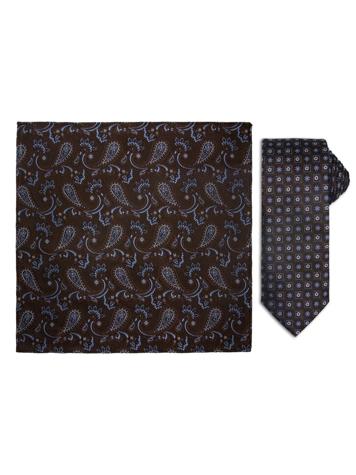Silkeslips m/hanky mønstret  Brun