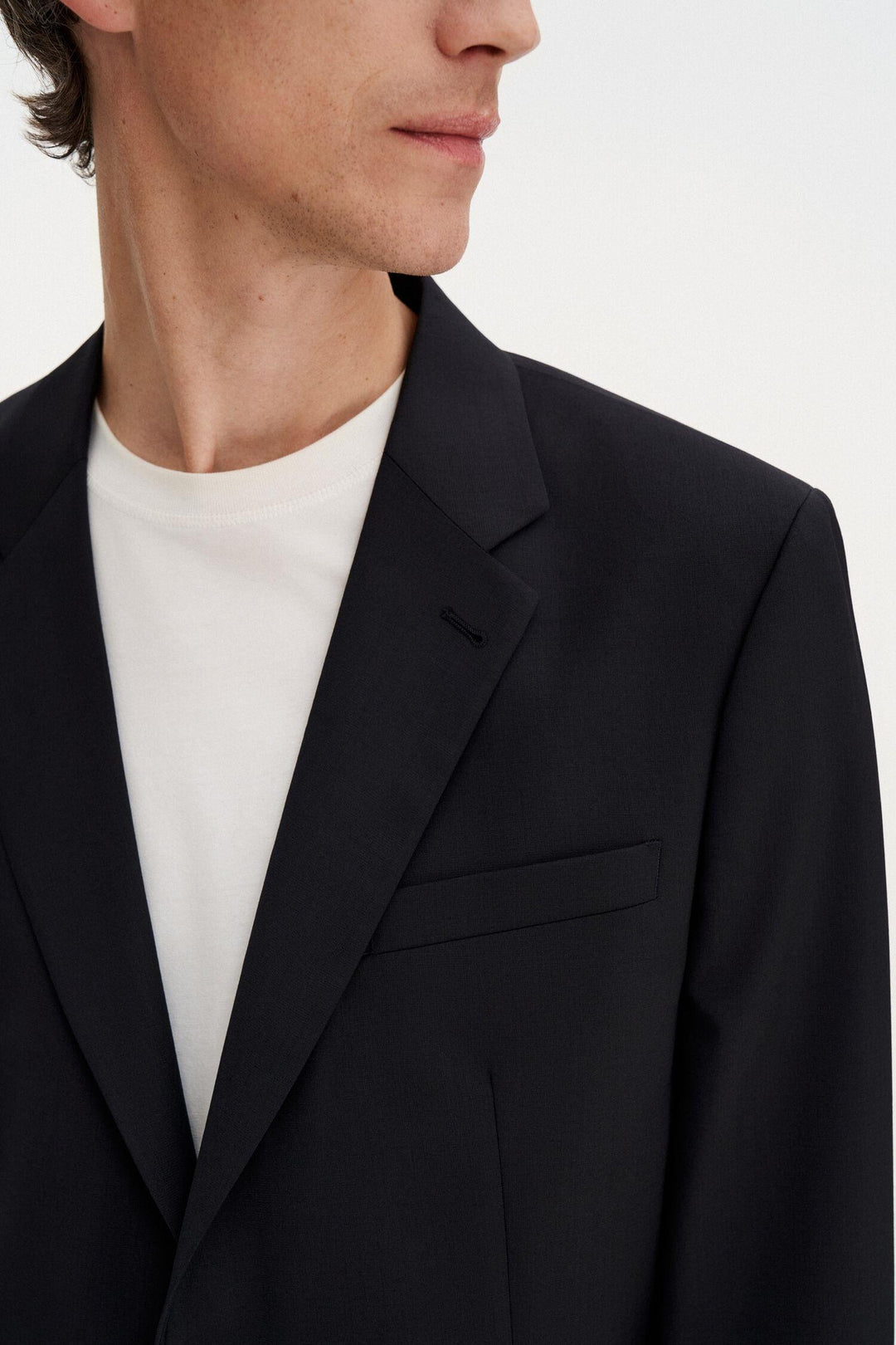 slim wool blazer  Black