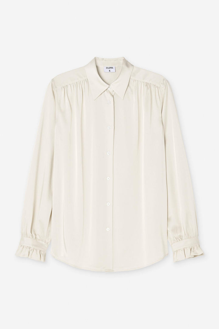 gathered detail blouse Ivory