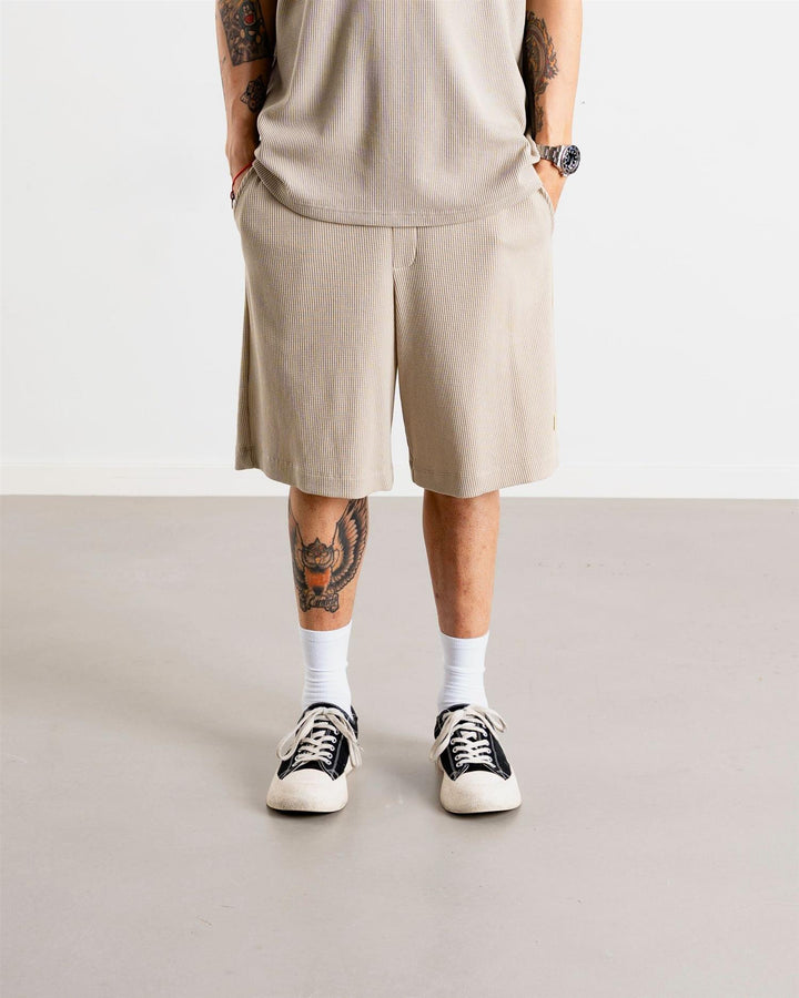 WBBen Waffel Shorts  Taupe Brown