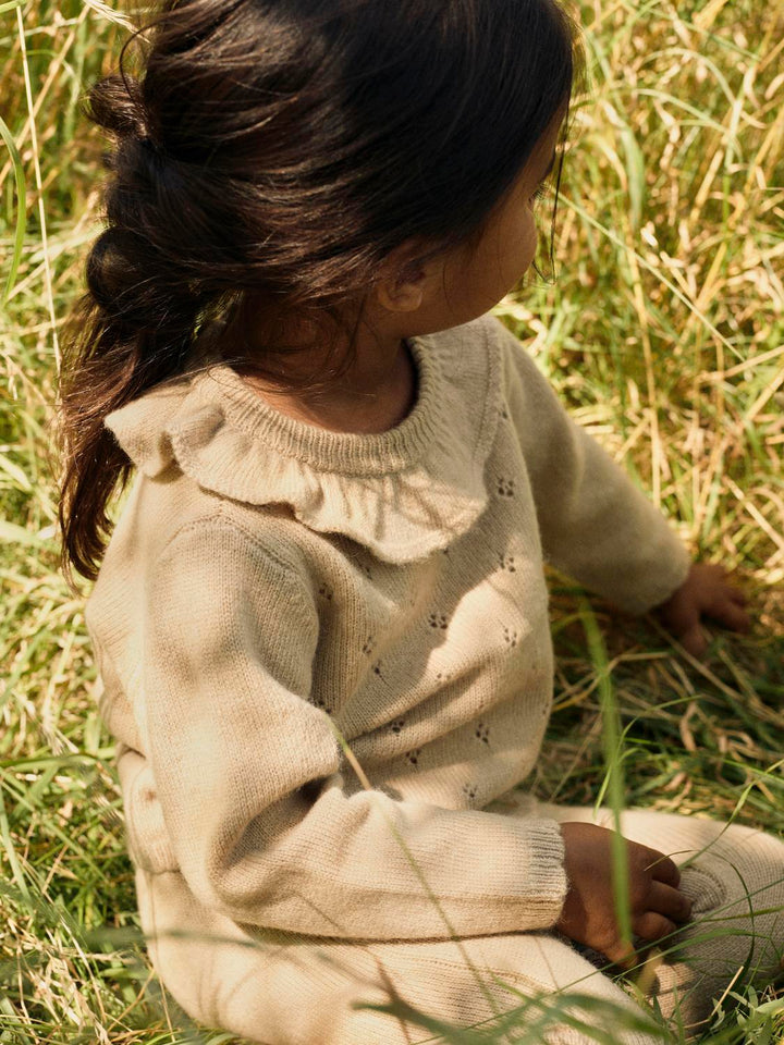 Nmfnalio Wool Ls Knit Lil  Beige