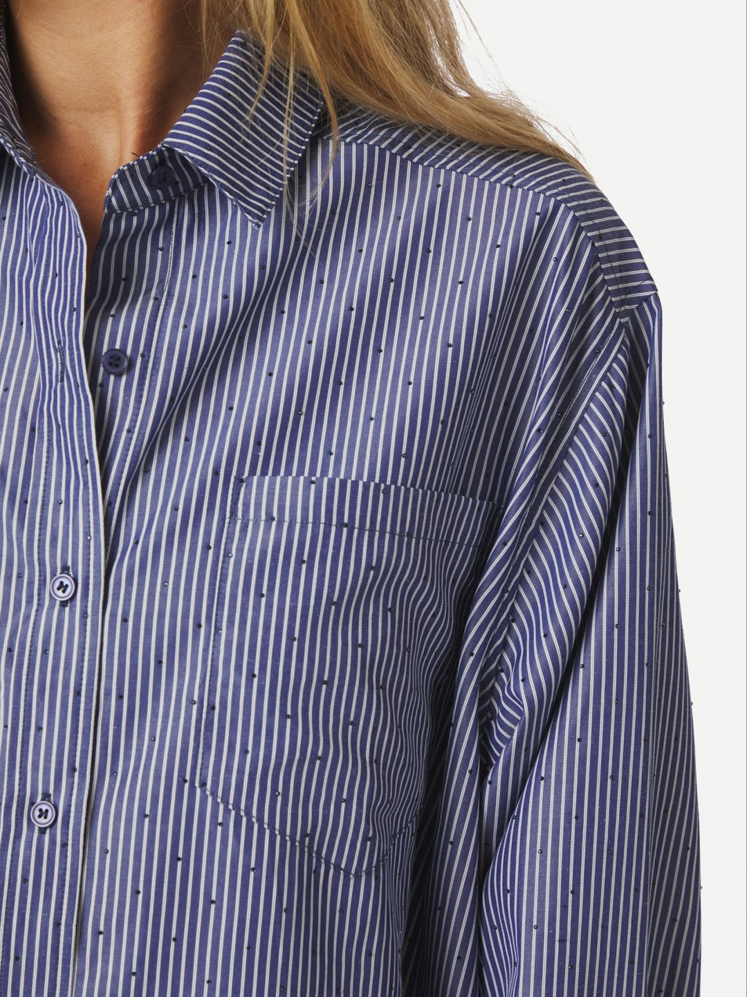 Dalma B Stripe Stone Shirt  Midnight Blue