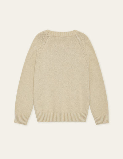 Brad Roundneck Knit KIDS  Oyster Gray White