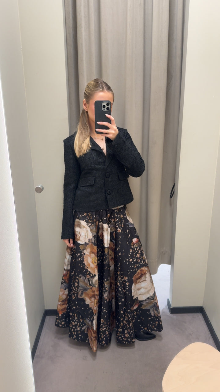 Taffeta Maxi Skirt  Dark Rose