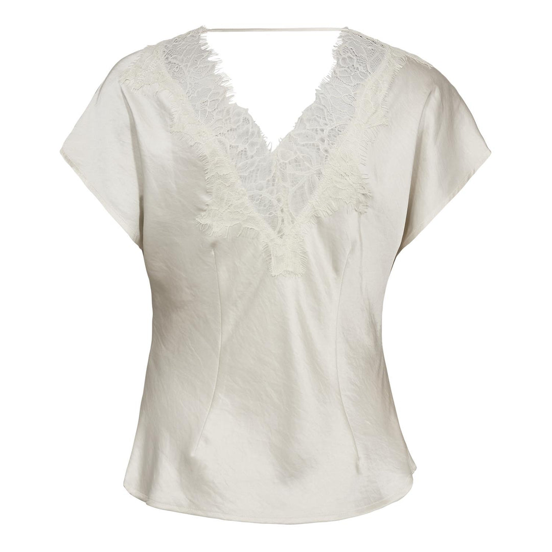 IdunCC Lace SS Blouse  Off White