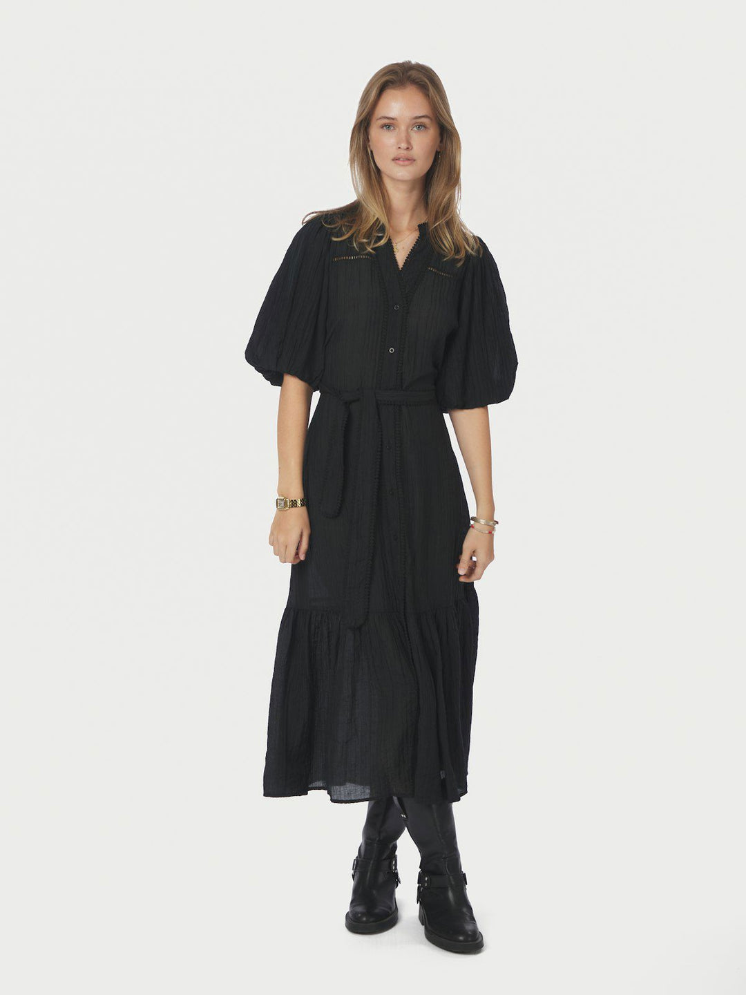 Margarita Crepe Dress  Black