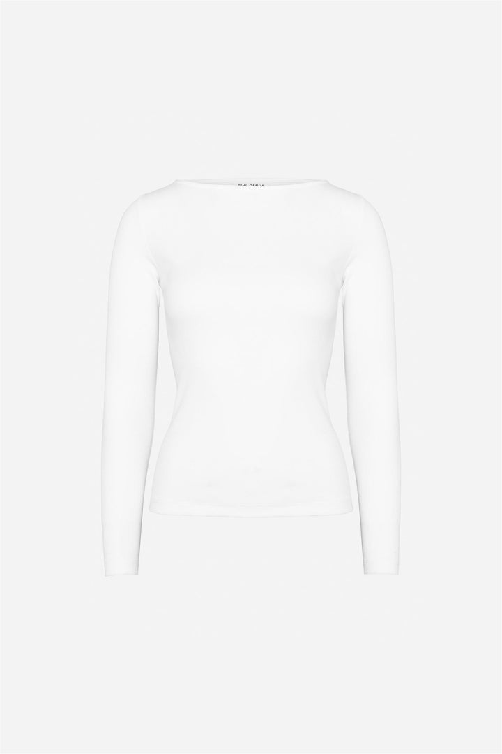 Petronella Rib Boatneck  Off-White