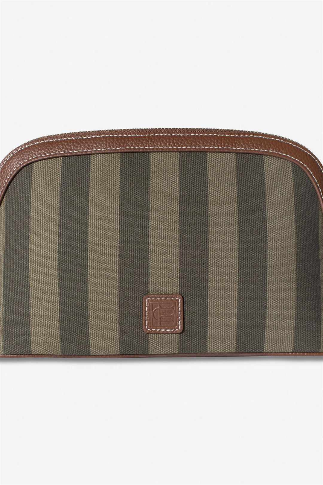 Cosmetic Pouch Large  Green Stripe