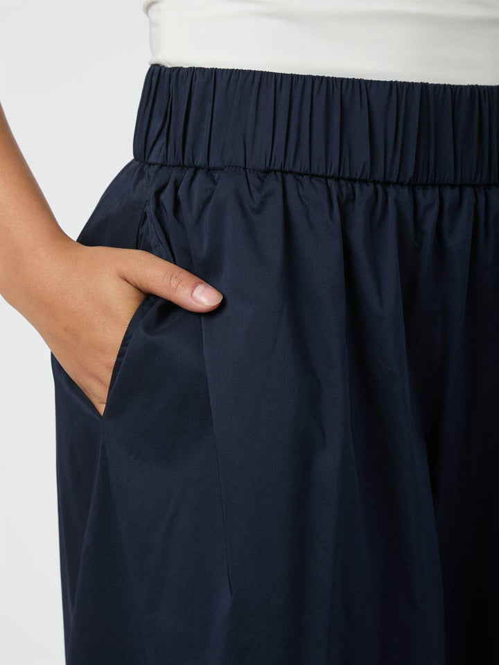 Yara Long Poplin Skirt  Navy