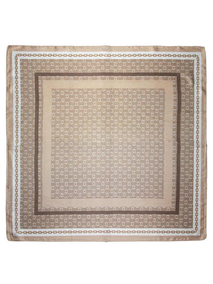 Skjerf småmønstert 70x70  Beige