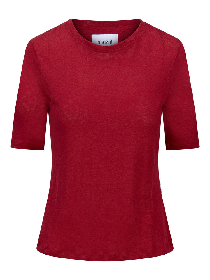 Karina Linen Tee  Red