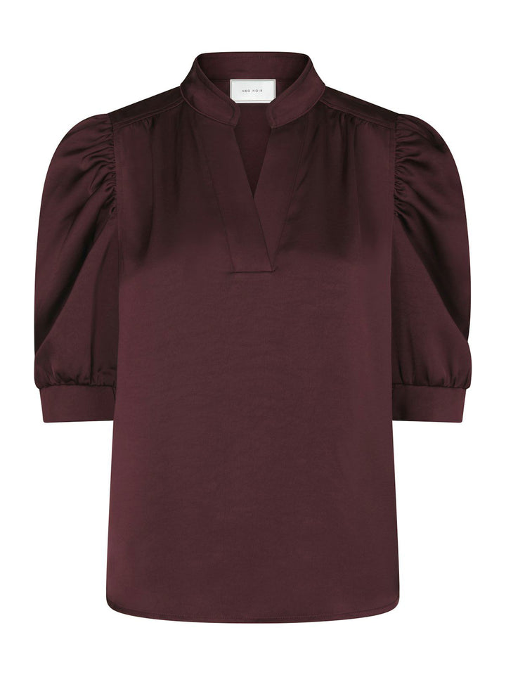 Roella Heavy Sateen Blouse  Burgundy