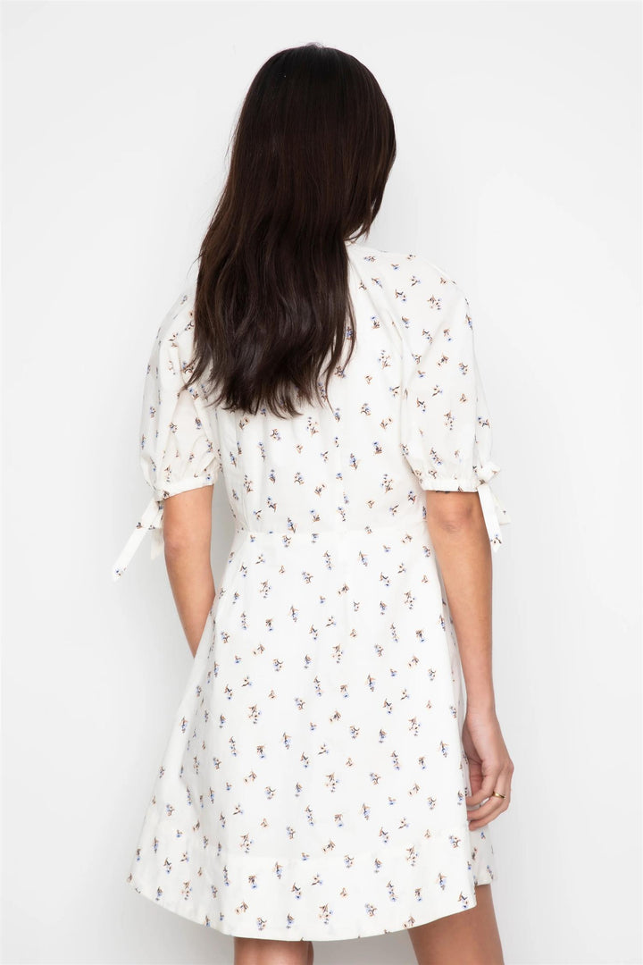 Lia Dress  White Anemone Print