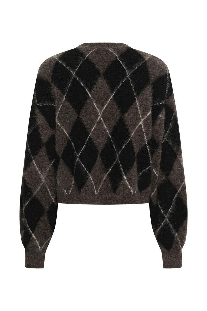 Sida Multi Cardigan  Black/Chestnut/Ivory