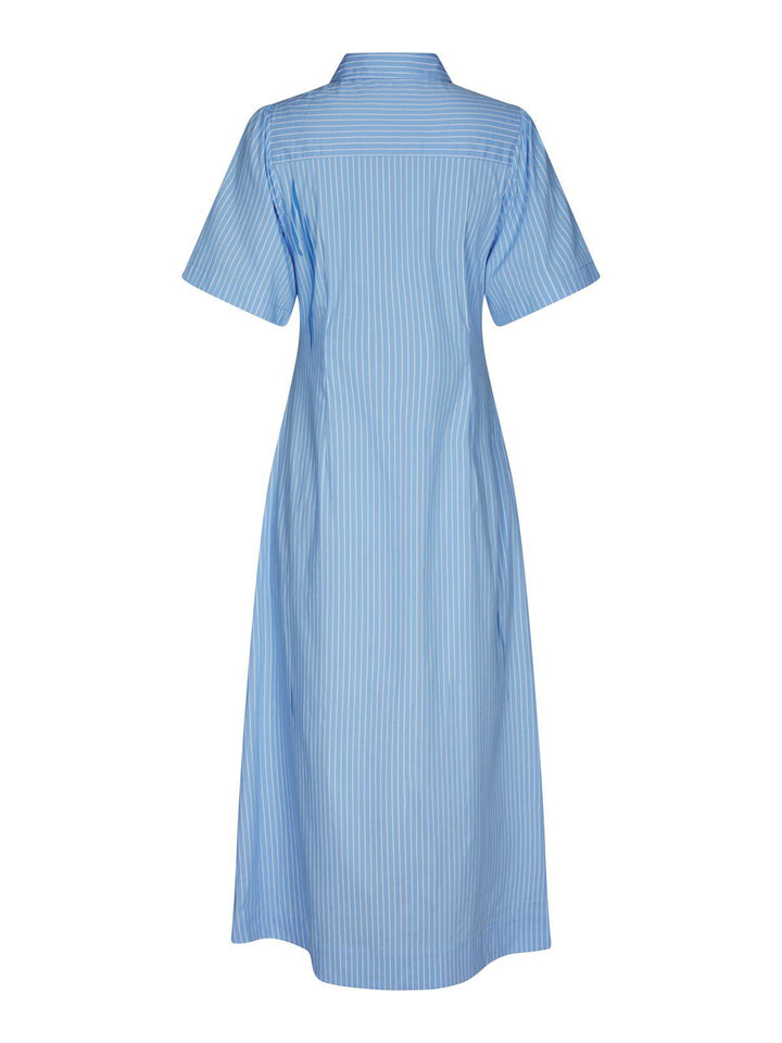Baia Stripe Poplin Dress  Light Blue