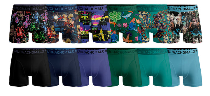12pk Boxer Print/solid 19  Assorted