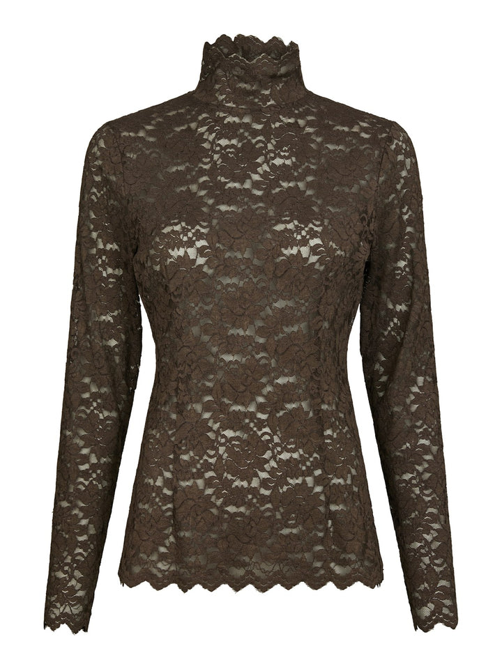 Liza Laceflower Blouse  Chocolate Brown