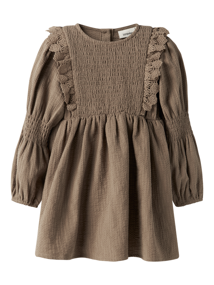 NMFROSITA LIU LS DRESS LIL  Lysebrun