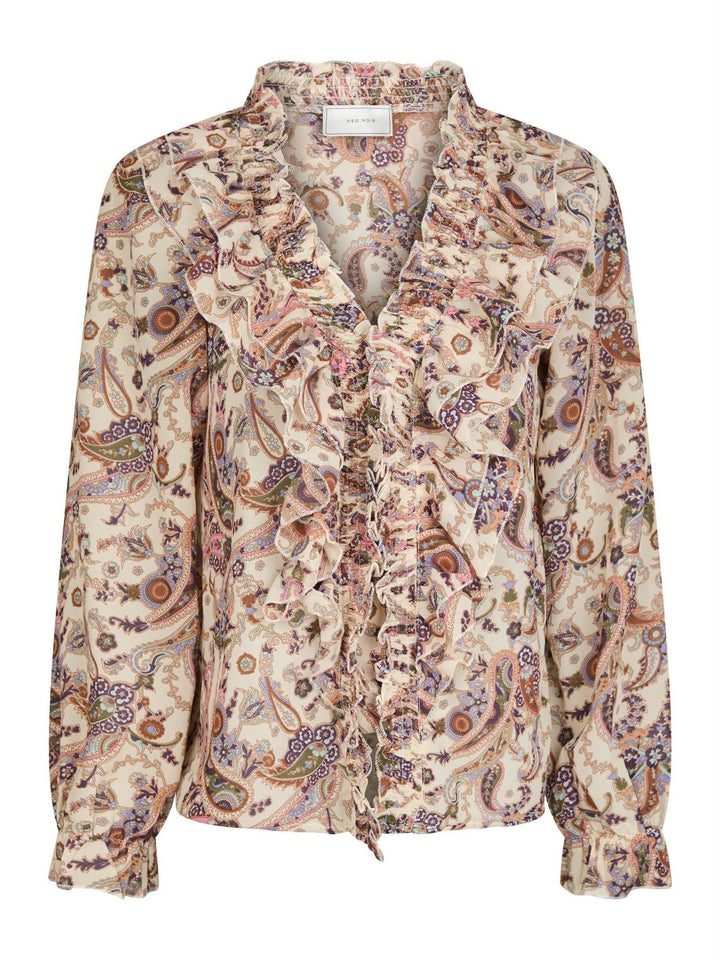 Ivey Art Paisely Blouse  Creme