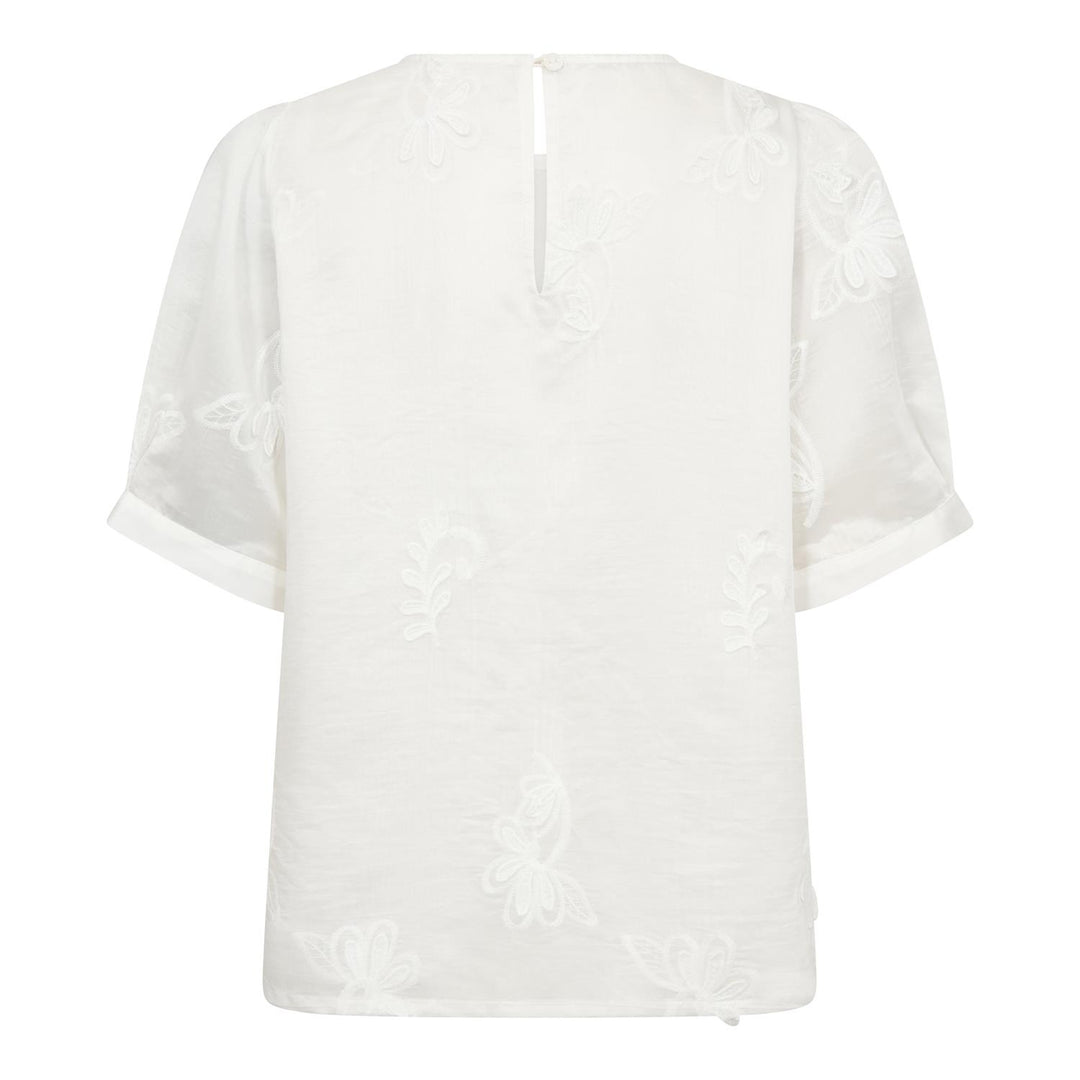NovinCC Emb SS Blouse  Off White