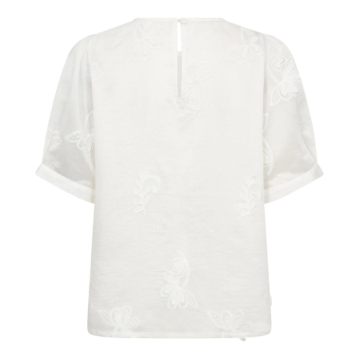 NovinCC Emb SS Blouse  Off White
