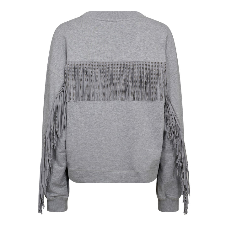 StudCC Fringe Sweat  Light Grey