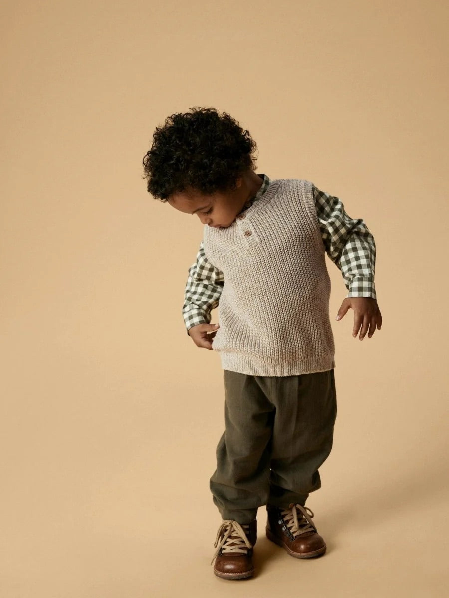 NMMROKKO KNIT VEST LIL  Lysegrå