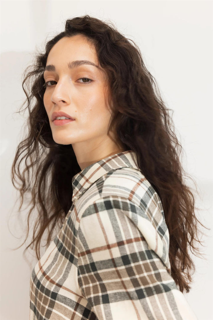 Joan Flannel Shirt  Green Check