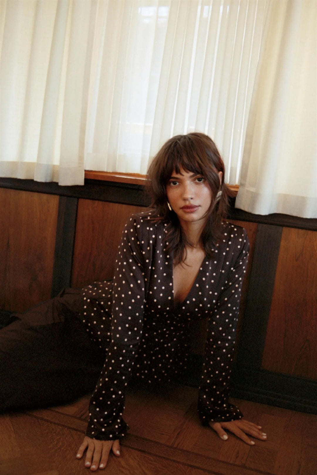 MARMO BLOUSE  Micro Dots Espresso