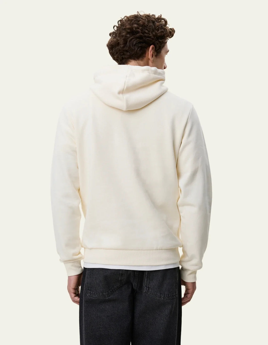 Signature Print Hoodie  Light Ivory
