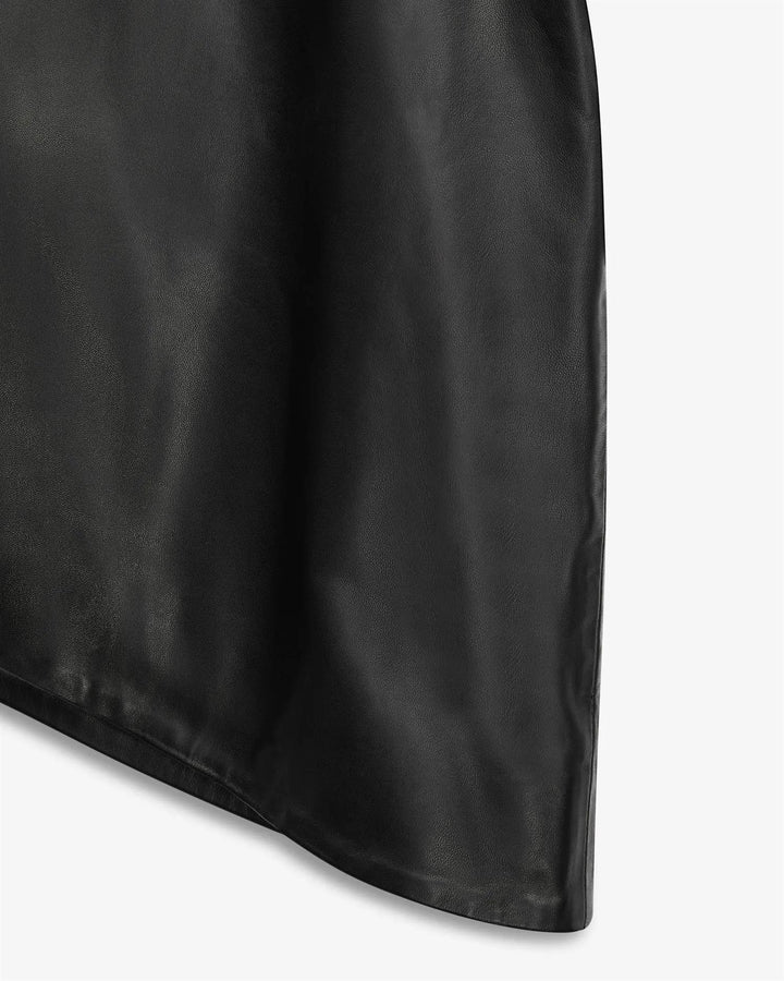 ASSYMETRIC LEATHER SHIRT  Black