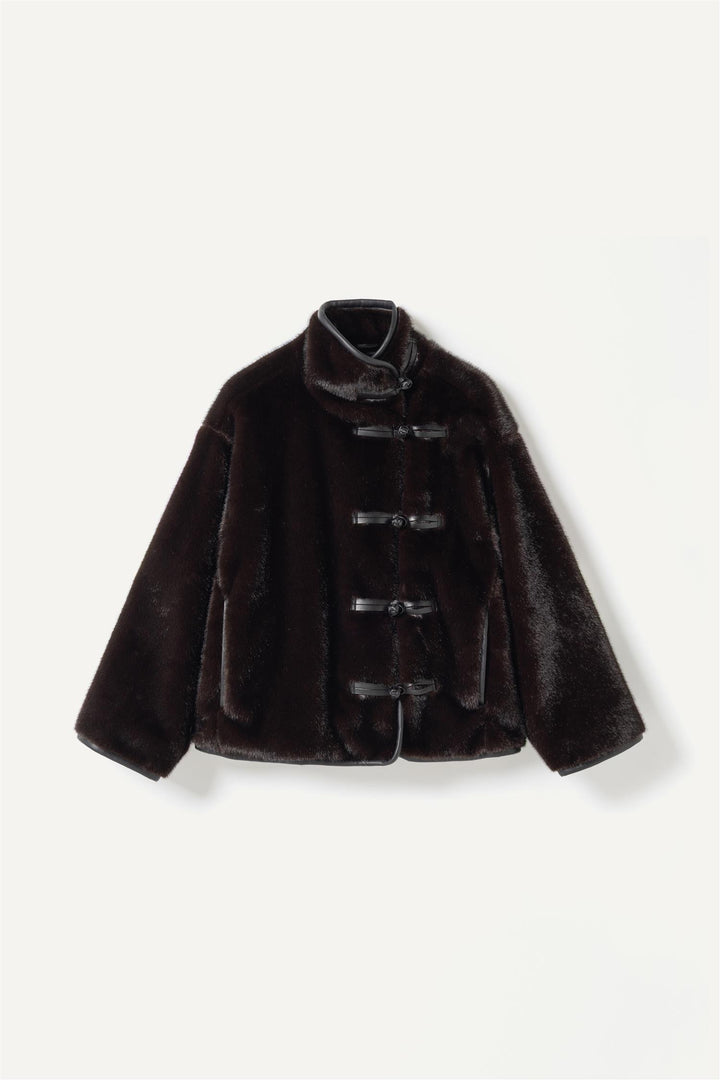 Zelie Faux Fur Jacket  Mocha Brown