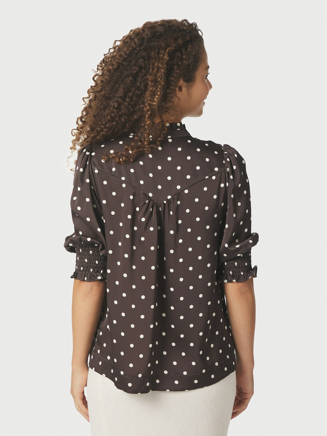 Diana Dot Blouse  Dark Brown