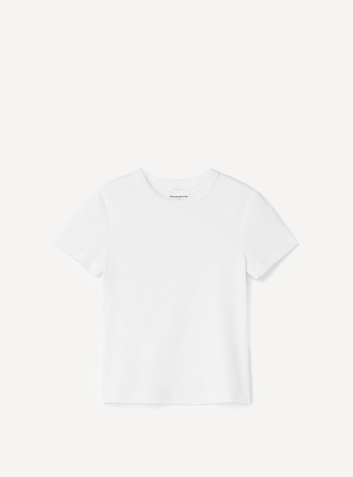 FITTED RIB TEE  Optical White