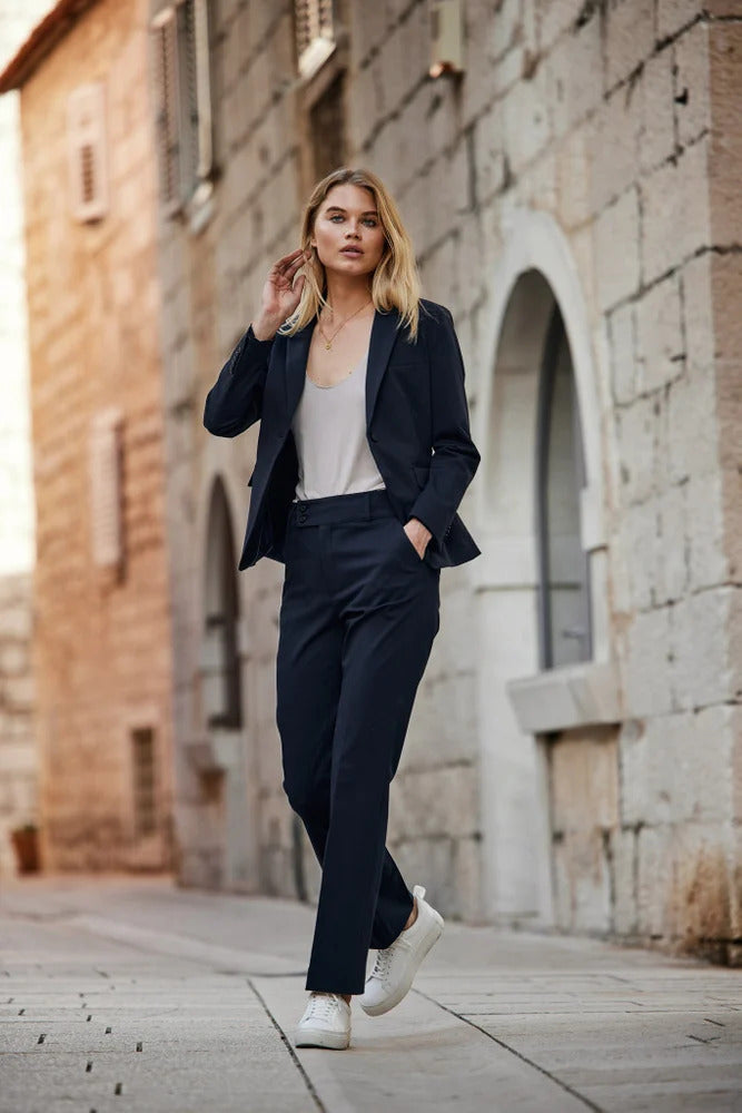 HIGH WAIST TROUSER  Navy