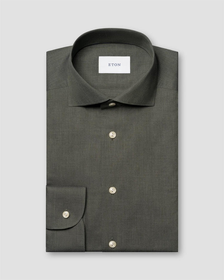 Solid Signature Flannel Shirt  Dark Green