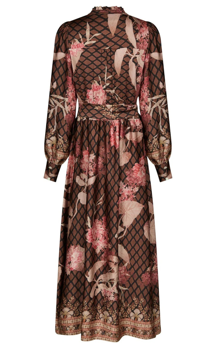 Nova Botanical Border Dress  Black